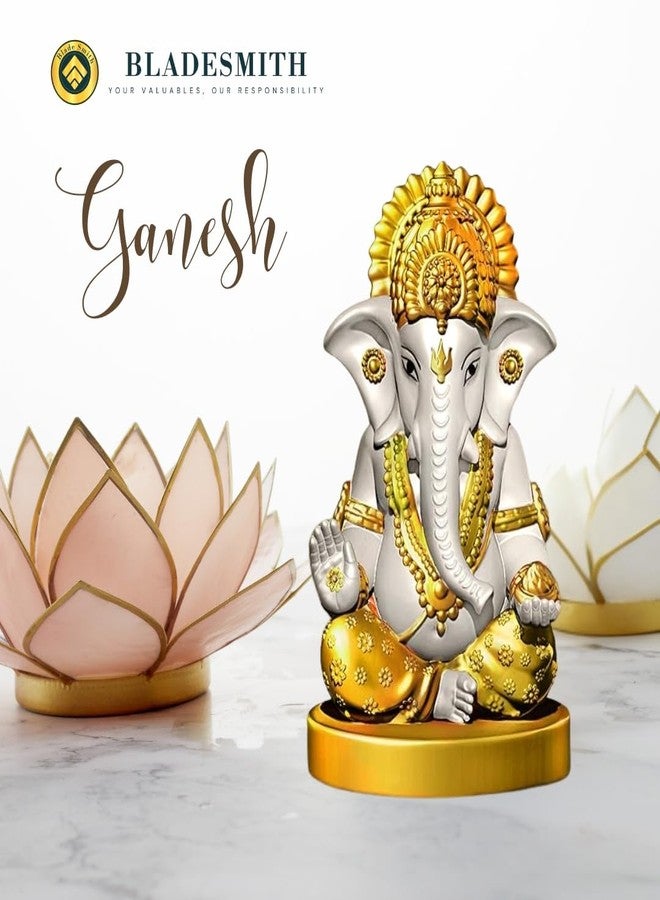 BLADESMITH Ganesh Ji for Puja, Ganpati Murti, Ganesh Idol for Home, Office, Living Room, Decorative Items, and Home Decor (White) - Image 4